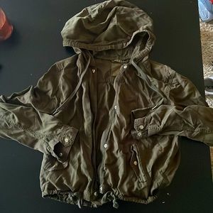 Army green cropped jacket